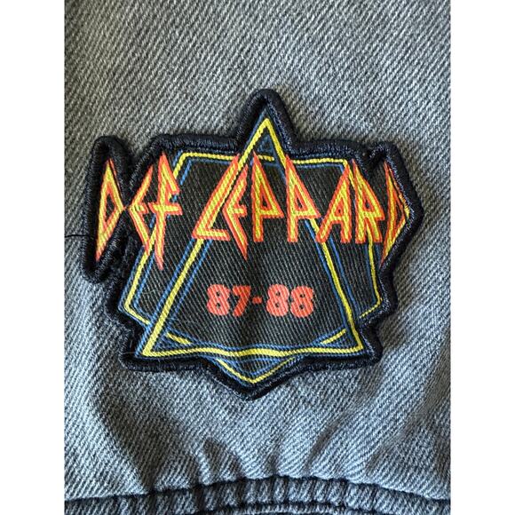Junk Food Def Leppard 80’s Rock Vintage Oversized Hysteria Jean Jacket Black XL - Picture 11 of 11